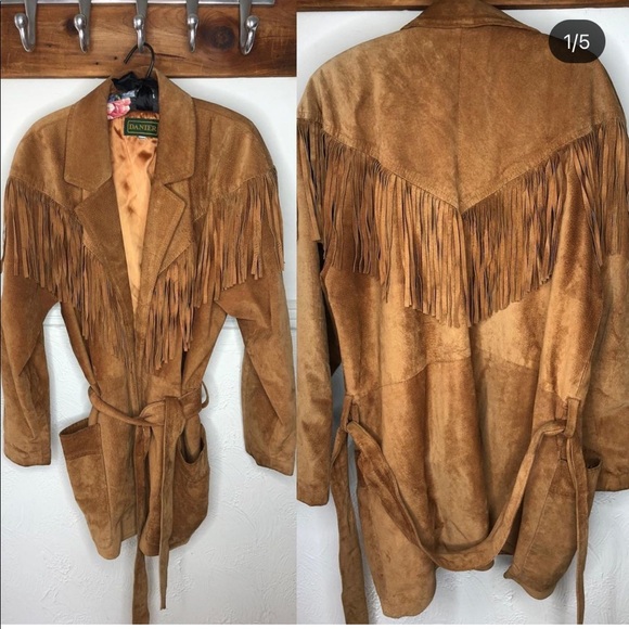 DANIER SUEDE TAN LEATHER JACKET SIZE XS